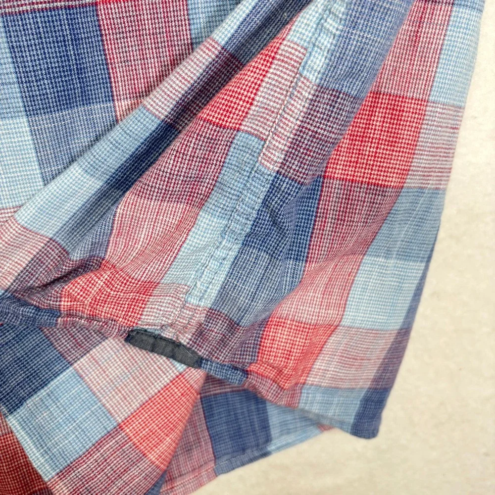 Flag Anthem Button Down Shirt Mens XXL Plaid Relaxed Americana - Picture 9 of 9